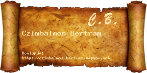 Czimbalmos Bertram névjegykártya